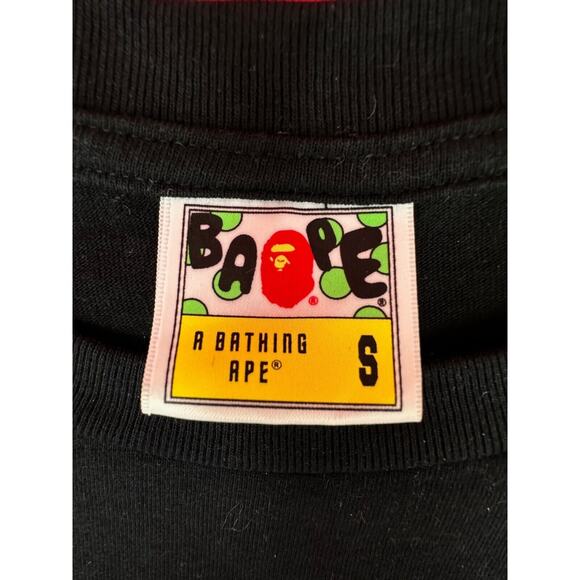 A Bathing Ape Authentic 0000. Black T Shirt Logo On Back Size S - Picture 5 of 14